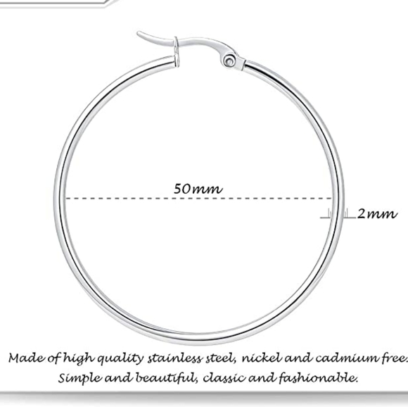 Pairs a Set 316L Stainless Steel Hoop Earrings - Picture 3 of 3